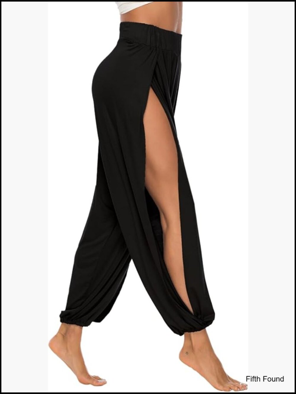 High Slit Harem Yoga Pants Wide Leg Boho Trousers